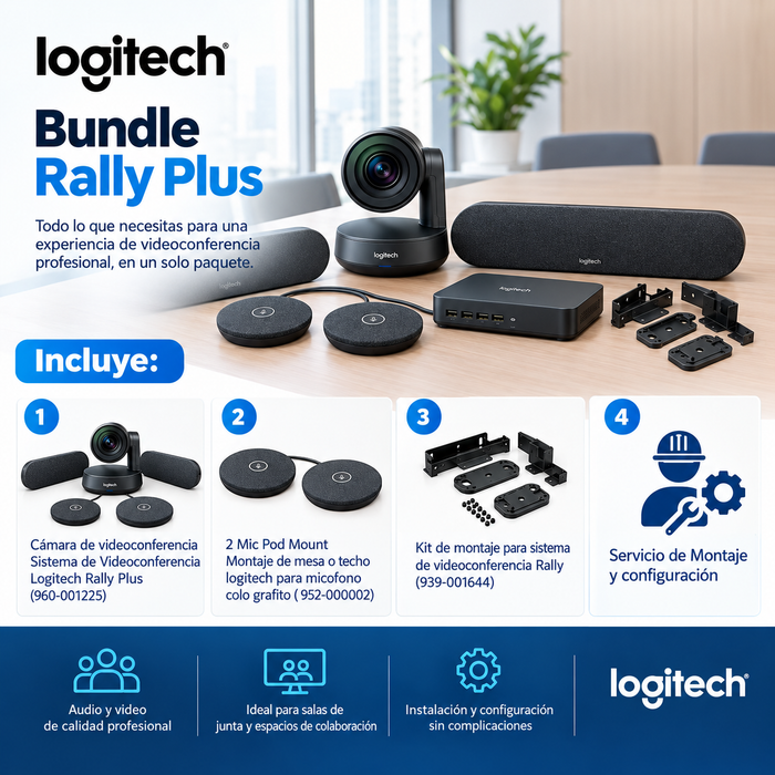 Paquete Logitech Rally Plus + Instalación