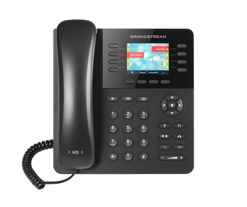 Teléfono IP Color Gigabit con 8 Líneas 4 cuentas SIP y 4 Teclas de Función, conferencia de 4 vías,Bluetooth,PoE y fuente de alimentacion incluida.