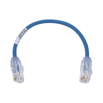 Cable de Parcheo UTP, Cat6A, Diámetro Reducido (28 AWG), CM/LSZH, Color Azul, 8in (20.3cm)