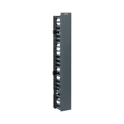 Organizador Vertical Sencillo NetRunner, para Rack Abierto de 45 Unidades, 125 mm de Ancho, Color Negro