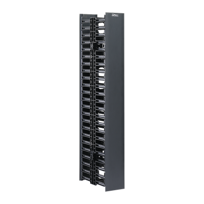 Organizador Vertical Doble NetRunner, para Rack Abierto de 45 Unidades, 170 mm de Ancho, Color Negro